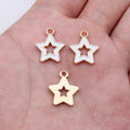 Gold Tone Open Star Enamel Charms in Three Color Options view 8