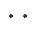 Mini Red Rose Flower Stud Earrings Metallic Finish Pair view 5