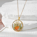 Round Resin Dried Flower Pendant Necklaces 8 Colors view 9