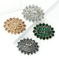 Oval Crystal Cluster Brooch in Four Color Finishes view 2