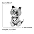 Sitting Cat Brooch with Polished Metal Finish Decorative Metal Pin view 7