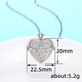 Silver Tone Openwork Double Heart Pendant Necklace view 5