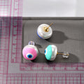 Pearl Effect Round Evil Eye Stud Earrings in Six Colors view 5