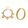 Crystal Heart Elastic and Chain Bracelets in Three Metal Finishes view 5