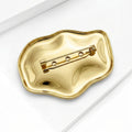 Organic Ripple Brooch in Polished Metal for Jackets and Scarves view 3