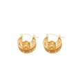 Filigree Flower Hoop Earrings - 2 Styles Polished Decorative Design view 5