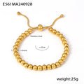 Gold Bead Pull-Cord Bracelet With Sliding Adjustable Fit view 6