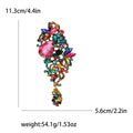 Large Cascading Crystal Drop Glass Rhinestone Brooch view 4