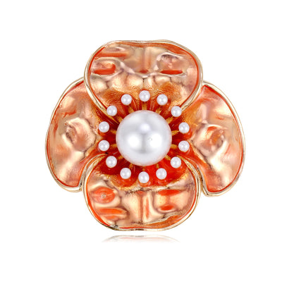 Front product view of an orange flower with pearl