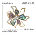 Shell Effect Petal Flower Brooch With Gold Crystal Outlines view 6