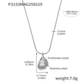 Teardrop Freshwater Pearl Snake Chain Pendant Necklace view 7