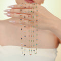 Natural Stone Station Necklace Gold Chain Snake Layer Styles view 2