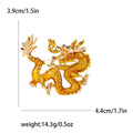 Coiled Chinese Dragon Enamel Brooch in Five Colors view 8