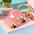 Crystal Jelly Car Keychains in Pink and Blue with Two Wrist Loop Only Options view 4