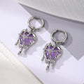 Silver Tone Melting Heart Necklace and Huggie Earring Options view 6