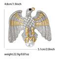 Silver Gold Two Tone Eagle Brooch Rhinestones Pearl Talons view 5