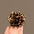 Leopard Print Fabric Flower Petal Large Shark Hair Claw Clip view 4