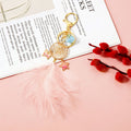 Dreamcatcher Feather Pom Keychain in an Assorted Pictured Color view 2