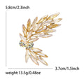 Crystal Bow Wheat Ear Brooch Champagne Green Blue Tones view 6