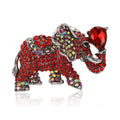 Raised Trunk Crystal Elephant Brooch in Seven Bright Colors view 5