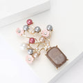 Pearl Blossom Brown Vase Brooch in 1 Style Metal Pin view 3