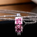 Pink Yellow Square Gem Necklace Stud Earring Options view 6