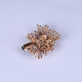 Rose Gold Tone Radiating Crystal Brooch With Burgundy Drop view 4