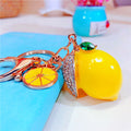 Jeweled Lemon and Citrus Keychains with Braided Wrist Loop Options view 3