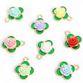 Rose Shell Turtle Enamel Metal Jewelry Charms, 8 Colors view 5