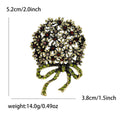 Hydrangea Bouquet Brooch With Bow in Blue or Gold Tone view 7