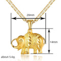 Textured Elephant Pendant Necklace Curb Chain Metal view 4