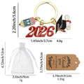 Gold Ring Graduation Cap Pencil Multi Charm Keychain view 2