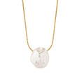 Irregular Baroque Pearl Pendant Necklace Gold Or Steel Chain view 5