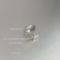 Silver Tone Open Adjustable Wavy Liquid Metal Band Ring view 2