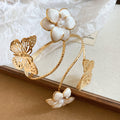 Gold Spiral Arm Cuffs Enamel Flowers Butterflies Five Colors view 7