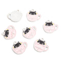 Coffee Cup Cat Enamel Alloy Charm Pendants in Seven Colors view 11