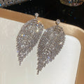 Crystal Leaf Fringe Earrings in Five Color Options view 10