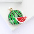 Round Watermelon Enamel Brooch with Slice for Jackets, Coats, and Scarves view 3