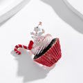 Red Silver Tone Ice Cream Metal Brooch Pin for Jackets and Lapels view 5
