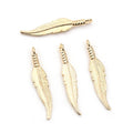 Slender Feather Charms in Four Mixed Metal Options view 4
