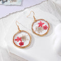 Irregular Gold Rim Resin Dried Flower Drop Earrings 7 Styles view 4