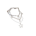 Gold Multilayer Star Pearl Necklace Set Three Layer Chains view 5