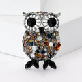 Crystal Owl Brooch In 6 Color Variants For Jackets and Scarves view 2