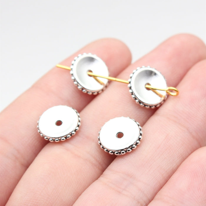 Antique Silver Smooth Disc Spacer Beads for Jewelry Making
