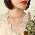 Dainty Metal Bead Drop Chain Choker Necklace Three Tones view 1