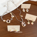 Peach Rabbit Charm Ring Necklace Bracelet and Earring Set view 3