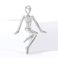Crystal Dancer Figure Brooch Decorative Metal Pin For Jackets And Lapels view 2