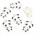 Black and White Enamel Panda Charms in Gold and Silver Tones view 6