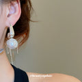 Silver Tone Pearl and Crystal Convertible Drop Earrings view 4