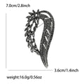 Curved Feather Crystal Brooch in Dark and Multicolor Styles view 5